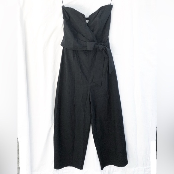 ASTR THE LABEL | NWT ZION STRAPLESS TIE WAIST WIDE LEG JUMPSUIT IN BLACK LARGE - Picture 5 of 15